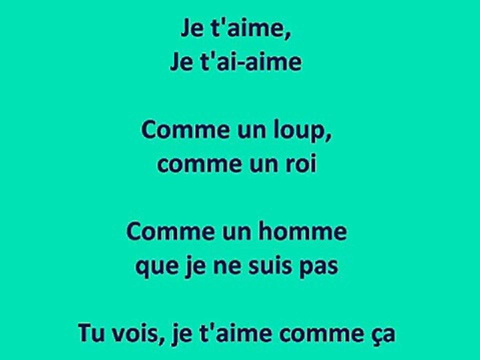 je t'aime karaoke (instrumental paroles), beautiful french song video