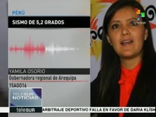 Perú: gobernadora de Arequipa informa el saldo del sismo de hoy