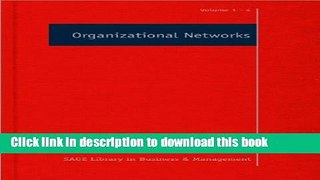 [Download] Organizational Networks (SAGE Library in Business and Management) Paperback Online