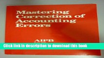 [Download] Mastering Correction of Account Errors (Professional Bookkeeping Certification)