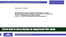 [Download] Diskriminanzanalyse und KÃ¼nstliche Neuronale Netze zur Klassifizierung von