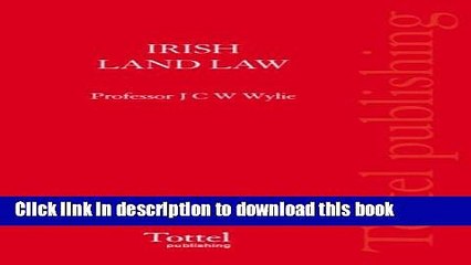 [Download] Irish Land Law: 3rd Edition Kindle Collection