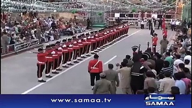 Amazing parade at wahga border