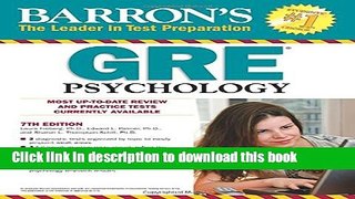 [Download] Barron s GRE Psychology, 7th Edition Paperback Free