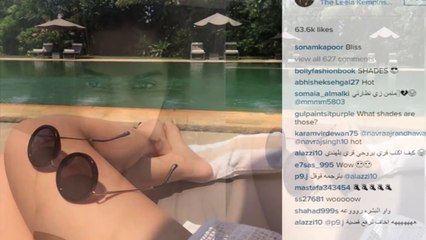 Sonam Kapoor Hot Cleavage Selfie In Goa