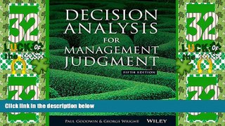 Big Deals  Decision Analysis for Management Judgment  Free Full Read Most Wanted