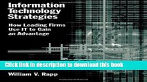[PDF Kindle] Information Technology Strategies: How Leading Firms Use IT to Gain an Advantage Free