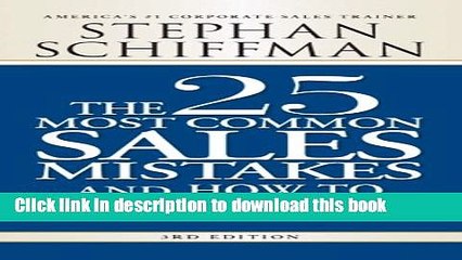 [Download] The 25 Most Common Sales Mistakes: . . . And How to Avoid Them Hardcover Free