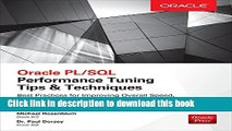 [PDF Kindle] Oracle PL/SQL Performance Tuning Tips   Techniques Free Download