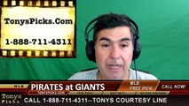 San Francisco Giants vs. Pittsburgh Pirates Free Pick Prediction MLB Baseball Odds Series Preview