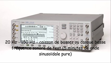 20Hz - 150Hz - Subwoofer or headphones low frequency test sound (5 minutes of pure sine wave)