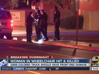 Woman in wheelchair killed in hit-and-run crash in Phoenix