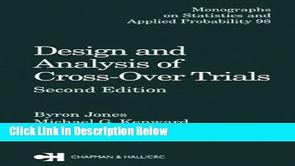 Books Design and Analysis of Cross-Over Trials, Second Edition (Chapman   Hall/CRC Monographs on