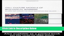 Ebook Cell Culture Models of Biological Barriers: In vitro Test Systems for Drug Absorption and