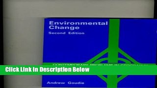 Ebook Environmental Change (Contemporary Problems in Geography) Free Online