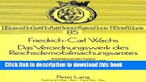 [Download] Das Verordnungswerk des Reichsdemobilmachungsamtes: Stabilisierender Faktor zu Beginn