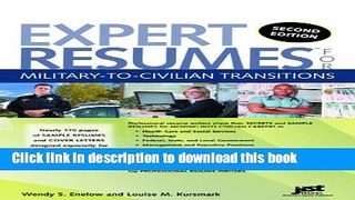 [Popular Books] Expert Resumes for Military-To-Civilian Transitions 2nd Ed Full Online