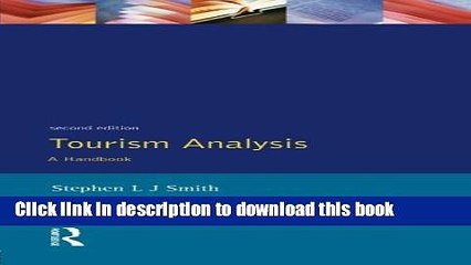 [Download] Tourism Analysis : A Handbook (2nd Edition) Kindle Collection