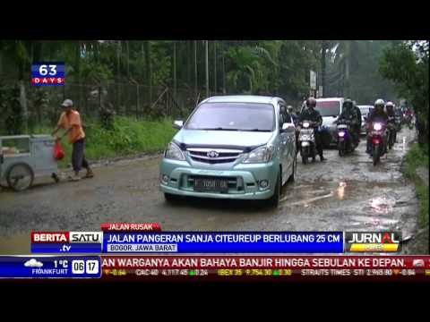 Diguyur Hujan, Jalan di Citereup Bogor Rusak Parah