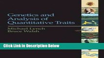 Books Genetics and Analysis of Quantitative Traits Free Online