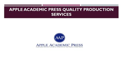 Apple Academic Press Quality Production Services