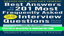 [Popular Books] Best Answers to the 201 Most Frequently Asked Interview Questions, Second Edition