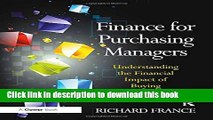 [Download] Finance for Purchasing Managers: Understanding the Financial Impact of Buying Decisions