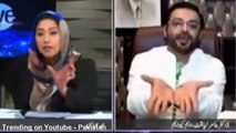 Fight Between Aamir Liaquat and Meher Abbasi In a Live Show Gone Wrong