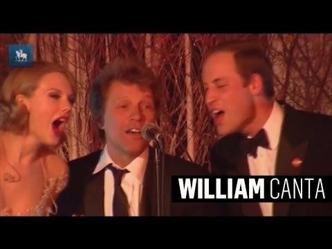 Príncipe William canta com Bon Jovi e Taylor Swift em evento de caridade