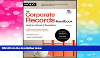 Must Have  Corporate Records Handbook, The: Meetings, Minutes   Resolutions (book with CD-Rom)