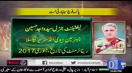 Who Will Be Next Army Chief After General Raheel ?? Watch Mehar Abbasi's Report