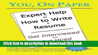 [Popular Books] You, On Paper: Expert Help on How to Write a Resume Free Online
