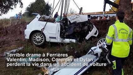 Terrible drame à Ferrières : Valentin, Madison, Corentin et Dylan perdent la vie dans un accident de voiture