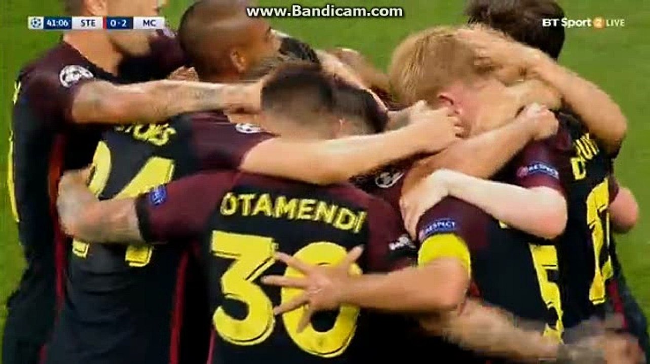 Sergio Aguero Goal HD  Steaua Bucharest 0-2 Manchester City 16.08.2016