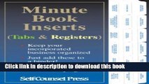 [Popular] Minute Book Inserts: Tabs   Registers Hardcover OnlineCollection