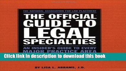 [Popular] Official Guide to Legal Specialties Hardcover Free