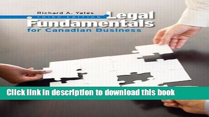 [Popular] Legal Fundamentals for Canadian Business (3rd Edition) Hardcover OnlineCollection