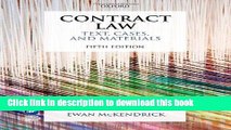 [Popular] Contract Law: Text, Cases, and Materials Hardcover Free