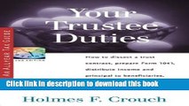 [Popular] Your Trustee Duties: How to Dissect a Trust Contract, Prepare Form 1041, Distribute