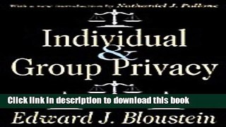 [Popular] Individual and Group Privacy Paperback Free