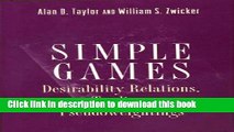 [Download] Simple Games: Desirability Relations, Trading, Pseudoweightings Hardcover Collection