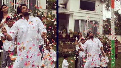 Allu Arjun Celebrated Flag Hoisting in his House with Family