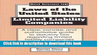 [Popular] Limited Liability Companies: Laws of the United States Kindle OnlineCollection
