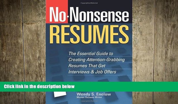 FREE DOWNLOAD No-Nonsense Resumes: The Essential Guide to Creating Attention-Grabbing Resumes