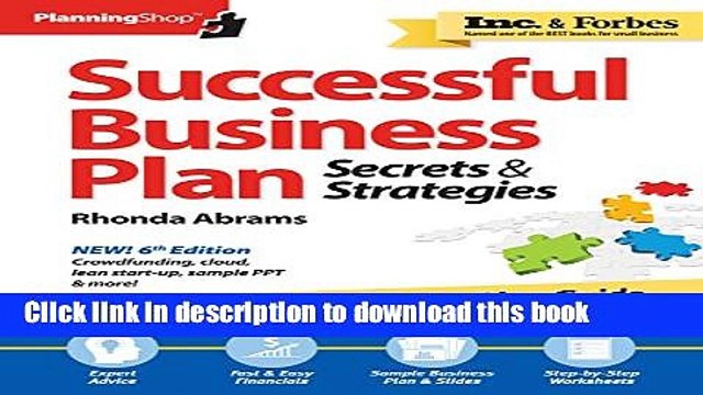 [Download] Successful Business Plan: Secrets Strategies Paperback Free