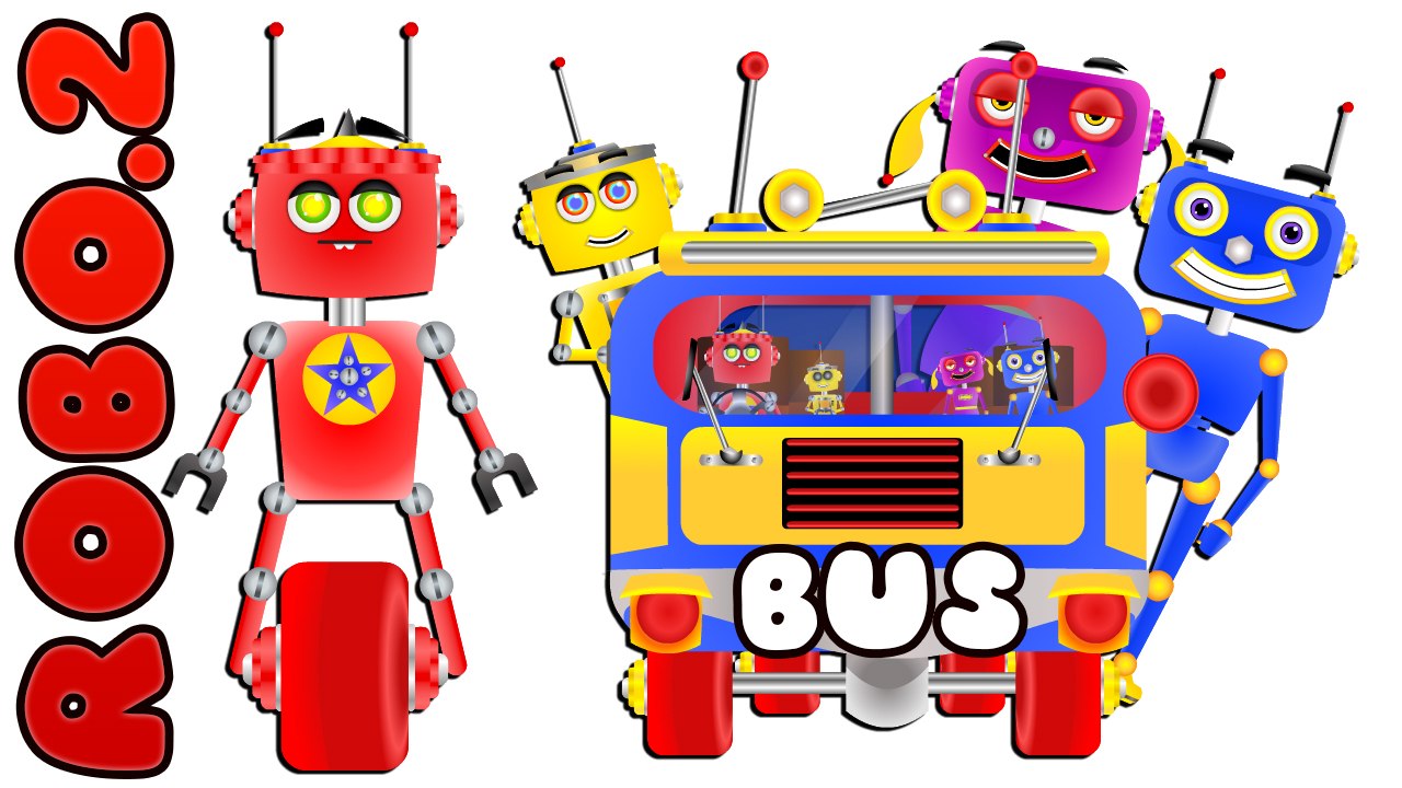 The Crazy Robo Wheels On The Bus go round and round song || Nursery Rhymes
