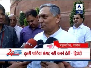 Congress blames BJP for Parliament logjam