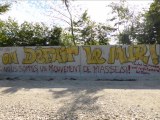 Démolition du mur de l'ANDRA à Mandres-en-Barrois près de Bure