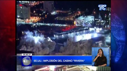 Implosión del casino Riviera en Las Vegas