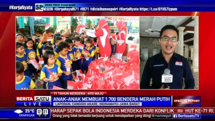 Anak-anak di Indramayu Buat 1.700 Bendera Merah Putih